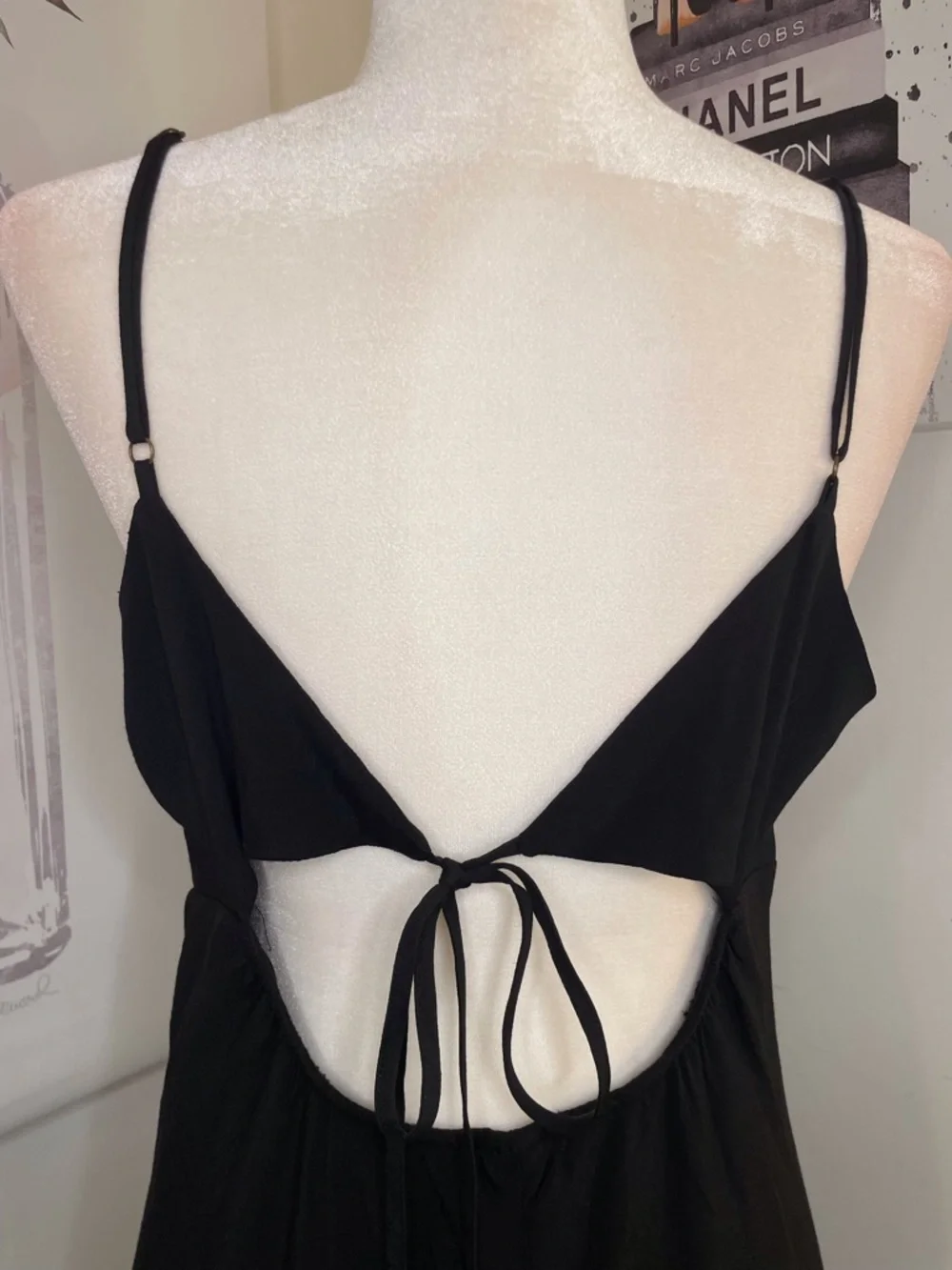 Wild Fable Sleeveless Maxi Dress with Open Back Tie Details in Black